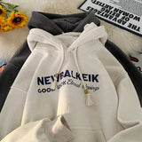 Ceekoo  -  Winter Warm Thickened Casual Men's Hoodie Korean Fashion Embroidery Letters Sweater Harajuku Street Unisex Hoodies