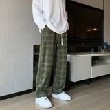 Ceekoo  Men Checkered Casual Pants Loose Straight Corduroy Pants Sweatpants Man Fashion Streetwear 2023 Spring New Hip Hop Trousers