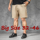 Ceekoo  Summer Men Short Pants Plus Size Cotton Slacks Pants Large Size 30-46