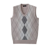 Ceekoo New Fashion V Neck Vest  Pullover Diamond Sweater Designer Brand Men Knitted Sleeveless Autum Casual Men Clothing A28