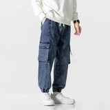 CeekooPlus Size Men's Cargo Jogger Jeans Hip Hop Streetwear Multiple Pockets Stretched Cotton Casual Denim Pants Baggy Trousers 8XL