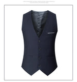 Ceekoo  Elegant gentleman slim suit waistcoat men's vest gray black navy blue casual fashion V-neck work style