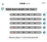 Ceekoo Double Side Zippers Casual Patchwork Pants Men Fashion Streetwear Contrast Color Loose Straight Trousers Gray/White