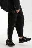 Ceekoo  Pleated Pants Fashion Costume Japanese Streetwear Men Pants Comfortable Black Stretch Suit Pants