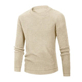 Ceekoo  -  European and American men's clothing solid color trend and round neck bottoming knitted sweater men's