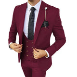 Ceekoo  -  fashion suits for men 3 Pcs Sets Blazers Jacket Pants Vest / Men Suit New Business Wedding Fashion Host Clothes Slim Fit Coat Trousers Waistcoat