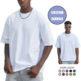 Ceekoo 280g Men's 100% Heavy Cotton Solid T-shirts Summer Oversized Tops Custom Print Dropshoulder Sleeve Plus Size Breathable Tee