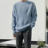 Ceekoo  -  Sweaters Loose Knitted Sweater Men Round Neck Autumn Winter Lazy Style Versatile Sweater Casual Mens Clothes