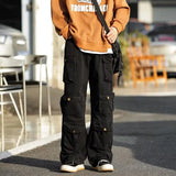 Ceekoo Multi-pockets Cargo Pants Streetwear Hip-hop Mopping Trousers Harajuku Tooling Pant Men's Vintage Loose Casual Jogging Pants