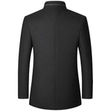 Male Slim Fit Blazers Jackets Blazers Coats Men Cashmere Blazers Suits Jackets Stand-up Collar Business Casual Suits Coats