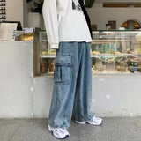 Ceekoo Baggy Jeans Trousers Male Denim Pants Black Wide Leg Pants Men's Jeans Oversize Cargo Korean Streetwear Hip Hop Harajuku