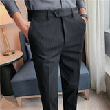  Ceekoo Men Pants Korean Spring Slim Fit Casual High Quality Men Ankle Length Suit Pants Gray Business Formal Social Trousers Streetwear