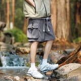 Ceekoo New Summer Men Shorts Drawstring Harajuku Loose Outdoor Cargo Shorts Sweatshorts Male Casual Mountaineering Pants Streetwear