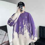 Ceekoo Hip Hop Ripped Punk Knitted Sweaters Men Oversized Harajuku Streetwear Sweaters Winter Couples Fashion Knit Pullovers Tops