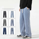 Ceekoo Straight Jeans Casual Men Loose Denim Pants Streetwear Spring Wide Leg Neutral Jeans Male Brand Clothing Fashion Baggy Trousers