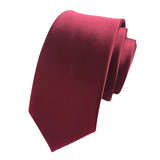 Ceekoo Solid Color Small Tie Men's 6cm Slim and Narrow Version Formal Dress Business Wedding Red, Blue, and Black Tie