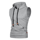  Ceekoo Mens Gym Hoodie Sleeveless with Mask Sweatshirt Hoodies Casual Splice Large Open-Forked Male Clothing Mask Button Sports Hooded