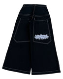 Ceekoo  -  Street Y2k Oversized Pocket Letter Embroidery Baggy Jeans Hip Hop Rock Men Women Fashion Retro High Waist Wide Leg Pants