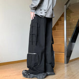 Ceekoo  - Men's High Street Y2K Wide Leg Overalls Sports Casual Cargo Pants Pocket Streetwear Sweatpants Techwear Korean Clothes