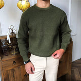 Ceekoo  -  Korean Fashion Sweaters For Men Crewneck Pullover Knit Sweaters Solid Color Plus Size 4XL Jumpers