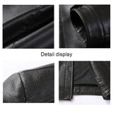 Ceekoo Men's Autumn and Winter New Business and Leisure Fashion Leather Jacket with Plush and Thickened Top Coat