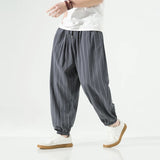 Ceekoo  Spring Summer Harajuku Casual Men's Pants Cotton Striped Joggers Fashion Harem Baggy Pants For Man