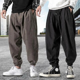 Ceekoo  Casual Pants Deep Crotch Men Bloomers Solid Color Simple Spring Autumn Thin Style Hip Hop Trousers Streetwear