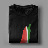 Ceekoo Men T-Shirt Watermelon Palestine Palestinian Vintage 100% Cotton Tee Shirt Short Sleeve T Shirt Crewneck Tops Printing