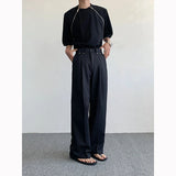 Ceekoo Black Oversized Suit Pants Men Fashion Social Mens Dress Pants Korean Loose Straight Wide Leg Pants Mens Office Formal Trousers