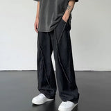  Ceekoo  New Summer Jeans Men Patchwork Denim Trousers Male Oversize Loose Casual Wide-leg Pants Streetwear Harajuku Clothing