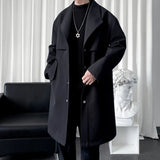 Ceekoo Khaki/Black New Autumn Trench Men's Fashion Overcoat for Male Long Windbreaker Korean Streetwear Men Quality Outerwear Clothing