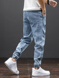 Ceekoo Spring Summer Black Blue Cargo Jeans Men Streetwear Denim Jogger Pants Men Baggy Harem Jean Trousers Plus Size 6XL 7XL 8XL