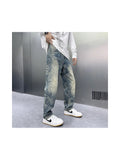 Ceekoo  -  baggy jeans Spring American Style Men Jeans Streetwear Harajuku Casual Cotton Cowboy Trousers Hip Hop Hawaiian Tree Print Loose Denim P