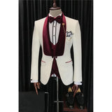 Ceekoo  -  Elegant Velvet Shawl Lapel Men Suits 3 Piece Formal Banquet Prom Dinner Outfits Wedding Party Tuxedo Slim (Blazer+Vest+Pants)