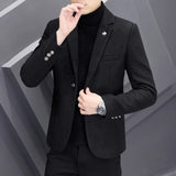 Ceekoo  -  fashion suits for men Autumn and Winter Thick Casual Suit Men's Korean Version of The Trend Suit Single West Coat Slim Korean Version of Small Suit