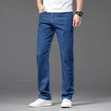 CeekooPlus Size 44 46 Men's Thin Jeans Summer New Straight Elastic Denim Pants Fashion Male Business Casual Baggy Trousers