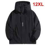 Ceekoo 10XL 12XL Plus Size Windbreaker Men Waterproof Jacket Solid Color Black Windbreaker Coats Male Big Size Outdoor Outerwear