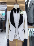 Ceekoo  -  Fashion Paisley Men's 3 Pieces Formal Suit Set Blazer Vest Pants Wedding Groom Suits Best Man Dinner Engagement Tuxedo For Men