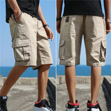 Ceekoo New Summer Men Trend Cargo Shorts Men's Letter Print Pocket Shorts Fashion Casual Straight Shorts Male Ropa Hombre