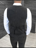 Ceekoo Left ROM Size S-5XL New Men's Fashion Boutique Cotton Stripe Wedding Dress Suit Vests Male Slim Stripe Business Vest Waist Coat