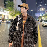 Ceekoo Casual Premium Heavy Shirts Jacket  Men Loose Fashion Long Sleeve Shirts Male Hip Hop Thick Korean Man Woolen Coat  New