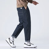 Ceekoo  New Male Fashion Men's Baggy Jeans Classic Unisex Man Straight Denim Wide-leg Pants Cotton Loose Blue Black Trousers