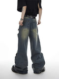  Ceekoo  Wide Leg Jeans Pants Men Streetwear Baggy Distressed Denim Trousers Male Oversize Hollow Out Casual Korean Hip Hop