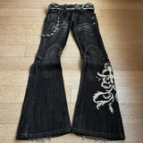 ceekoo New High Waist Harajuku Loose Embroidered Women Jeans with Rock Punk Style Y2K Micro La Retro Wide Leg Pants