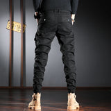 Ceekoo Streetwear Fashion Men Jeans Elastic Stretch Slim Fit Spliced Designer Casual Cargo Pants Hombre Hip Hop Joggers Men Overalls