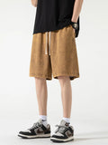 Ceekoo  New Distressed Summer Shorts Men 320G Heavy Cotton Drawstring Harajuku Loose Sweatshorts Male Casual Short Pant Streetwear