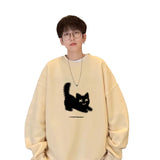 Ceekoo  Men's Oversized Hoodie White Fashion 5XL Funny Hoodies Oversize for Men Cat Print Man Casual Wear Hoody Male Sweatshirt