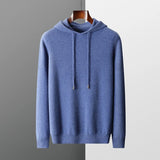 Ceekoo  Men 100% Merino Wool Hoodie Large Size Casual Sweatshirt Line Ready-To-Wear High-End Sweater Autumn and Winter Knit Jumper Tops