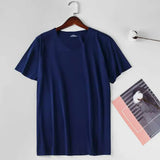 Ceekoo   Men T-shirt Ice Silk Summer Casual Tee Shirt Top M to 4XL Solid Color Male T-shirt Sports Wear