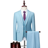 Ceekoo M-6XL ( Jacket + Vest + Pants ) Boutique Pure Color Mens Business Formal Suit 3Piece Set and Two-piece Set Groom Wedding Dress